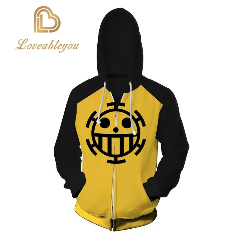 

Anime One Piece Hoodie Sweatshirts Trafalgar Law Cosplay Thin Pullover Hoodies Tops Outerwear Coat Jackets