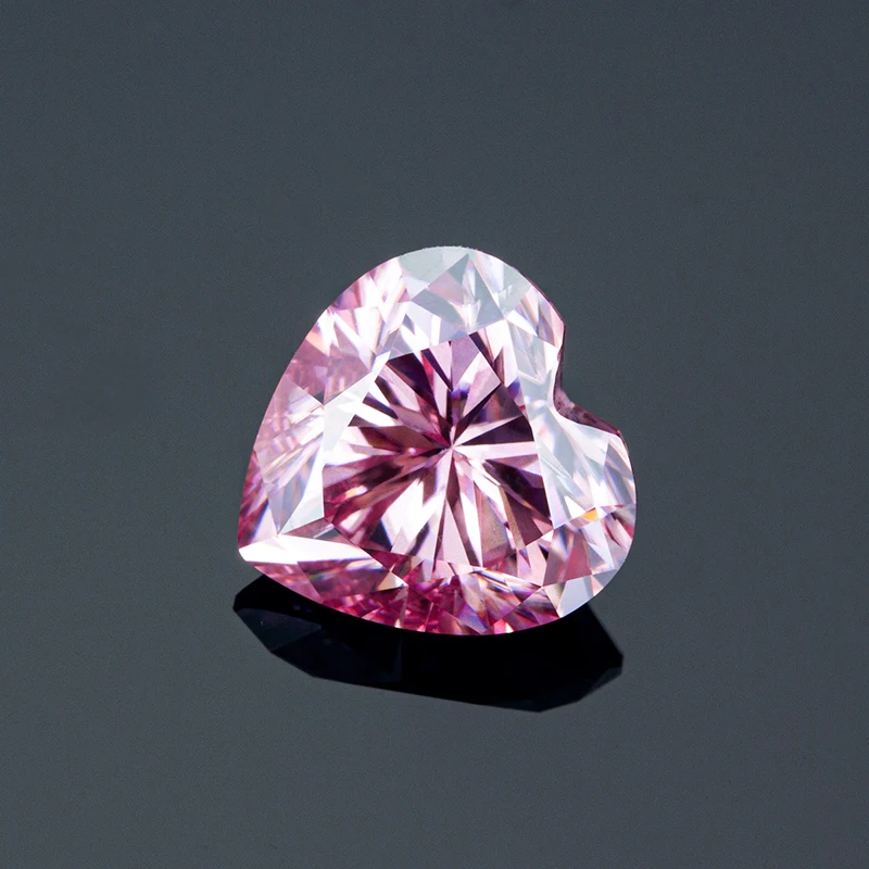 Wholesale Price Per Carat Pink Heart Shape 3EX VVS Moissanite Diamond Loose Gemstone