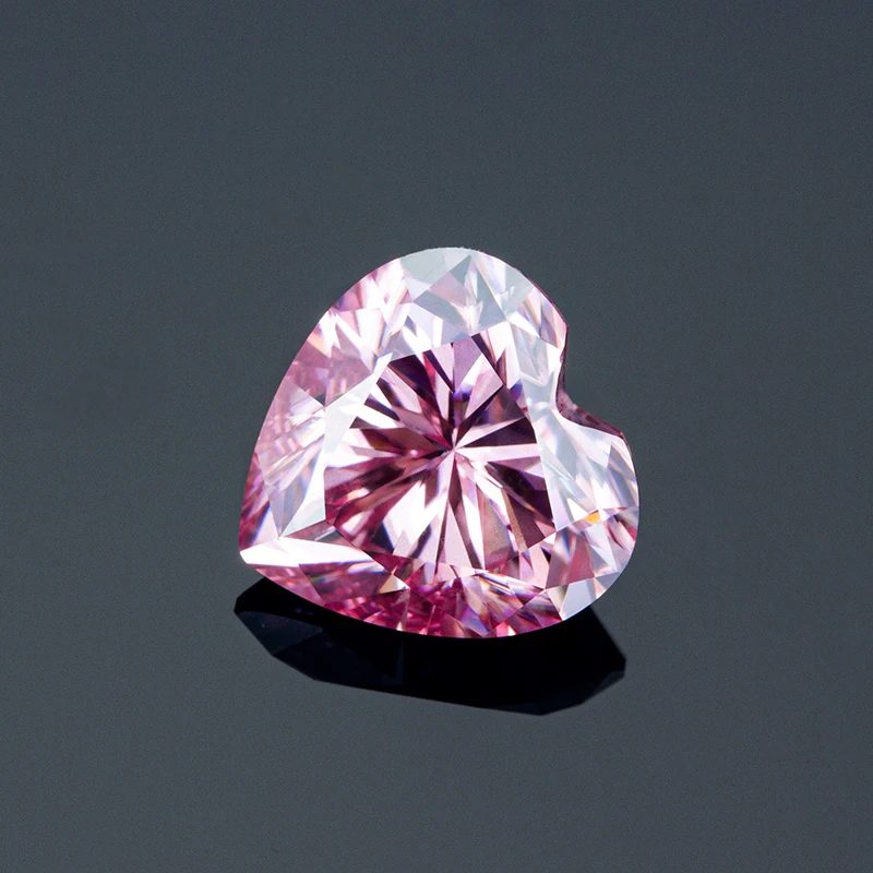 Wholesale Price Per Carat Pink Heart Shape 3EX VVS Moissanite Diamond Loose Gemstone