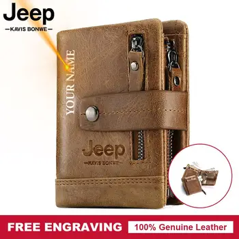 

Genuine Leather Mens Wallet Hasp Zipper Bifold Short Wallets Unisex Vintage Male Purse Coin Pouch Multi-functional Cards Walet