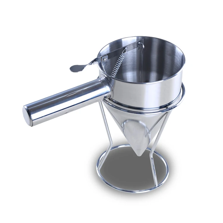 

Stainless Steel Funnel Egg Fort Red Bean Cake Machine Leaking Pot Pulp Bucket Thickening Funnel with Octopus Balls