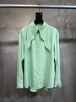 

2020 spring fashion women big collar shirt blouse ladies casual long sleeve tops shirt 2 color ddxgz2 3.06