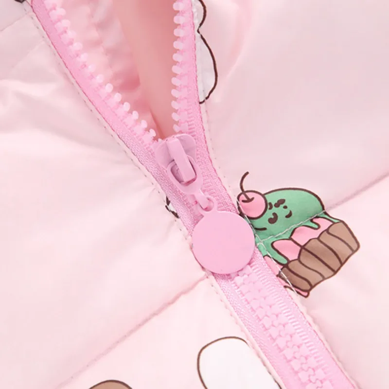 Baby Set 1-6TChildren Girl/baby Boy Hooded Down Jackets Casual Cartoon Pattern Windproof And Warm Lightweight Down Coat