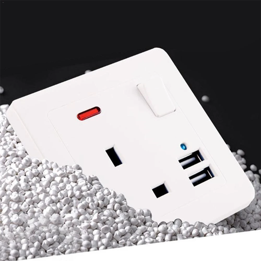 Лучшее настенное зарядное устройство с двумя usb-портами 2.1A 13А, английская стандартная электрическая розетка, розетка, панель, заряд питания usb для телефона 110~ 250 В
