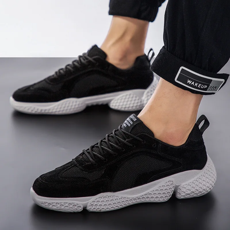

2019 New Style Breathable Harajuku-Style Retro Dad Shoes Men's Genuine Leather Four Seasons Paragraph Athletic Shoes Quality MEN