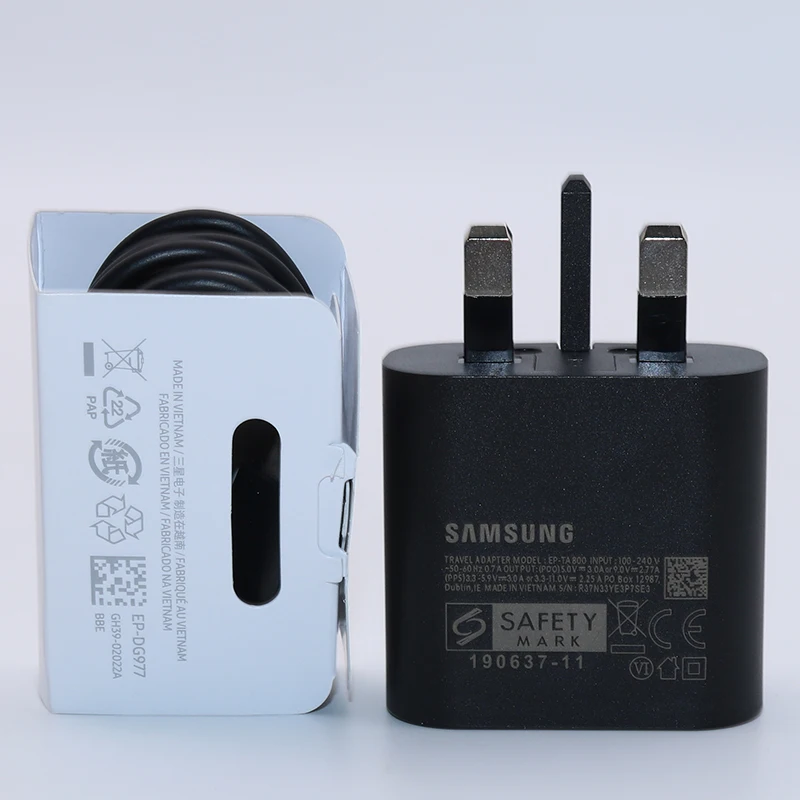 Samsung Note 10 Super Fast Charger Original 25W EU Fast charge adapter type C to type c cable For Galaxy S10 + Note 10 plus （5G） usb car charge