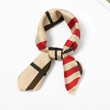 50 см дизайн роскошный бренд леопардовый шарф с принтом для женщин саржевый шелковый шарф небольшие Квадратные платки повязка для головы хиджаб носовой платок