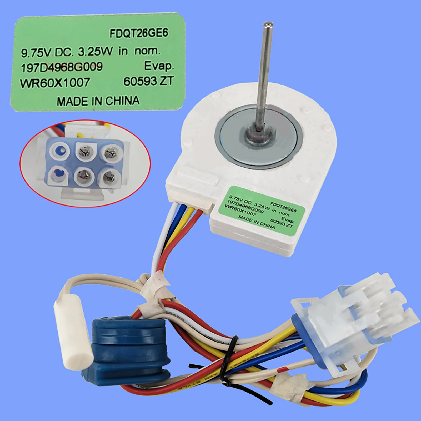 Вентилятор для холодильника с вращающимся двигателем FDQT26GE6 DC9.75V 3,25 W вентилятор с датчиком температуры