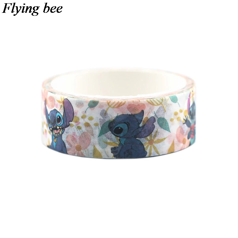 Flyingbee 15 мм X 5 м Бумага васи клейкая лента Забавный Stilch клейкая лента DIY мультфильм милый Скрапбукинг наклейка этикетка маскирующая лента X0556