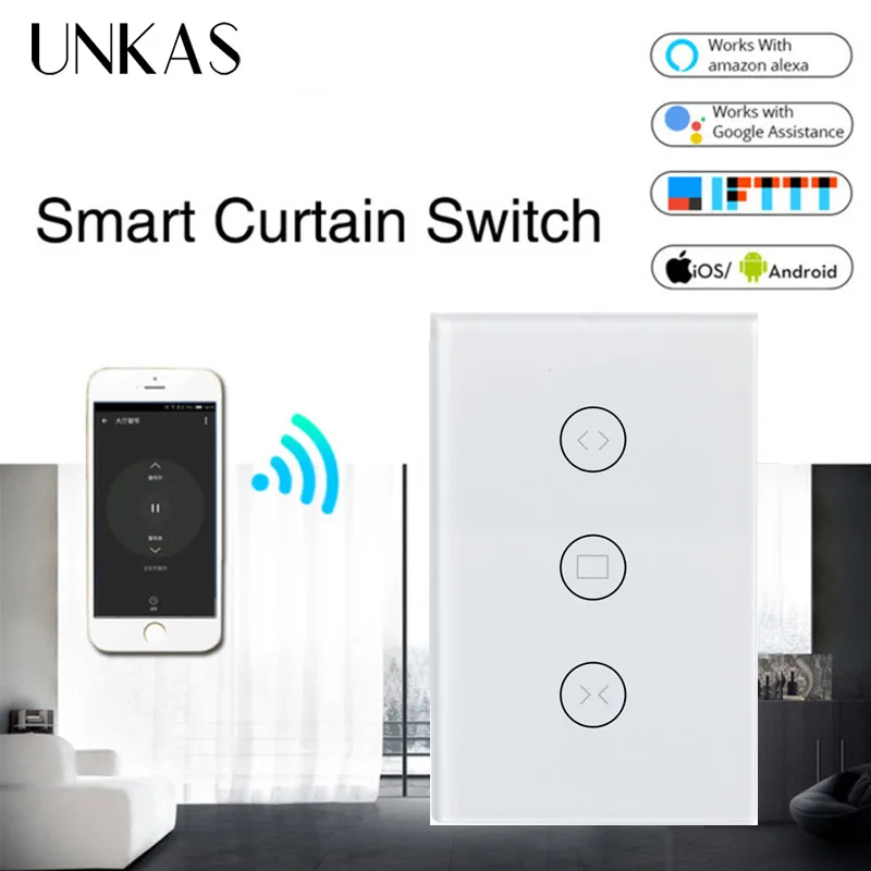 UNKAS Tuya Smart Life WiFi световой переключатель Электрический моторизованный занавес