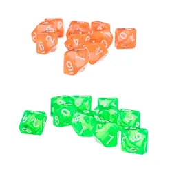 Десять сторонних D10 TRPG игры Подземелья и Драконы многогранные кубики зеленый оранжевый
