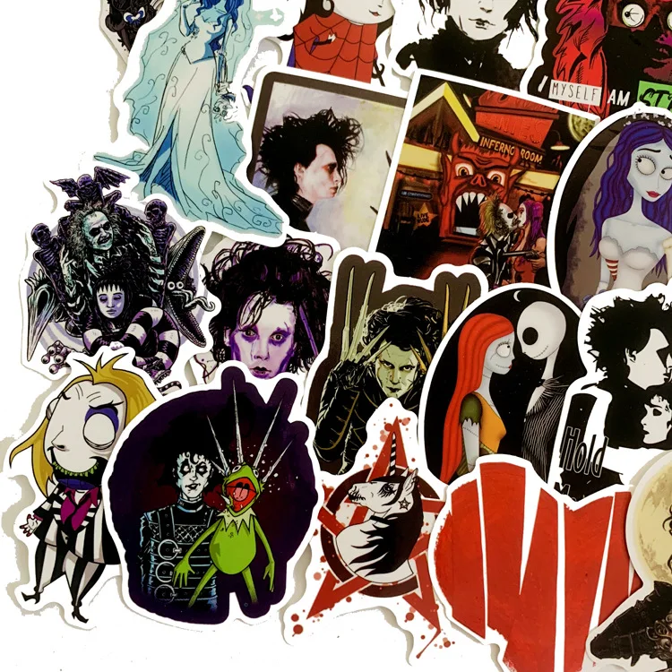 61 шт. наклейка s Tim Burton Classic Movie Edward Scissorhands граффити наклейка для скейтборда ноутбука велосипеда водонепроницаемые наклейки