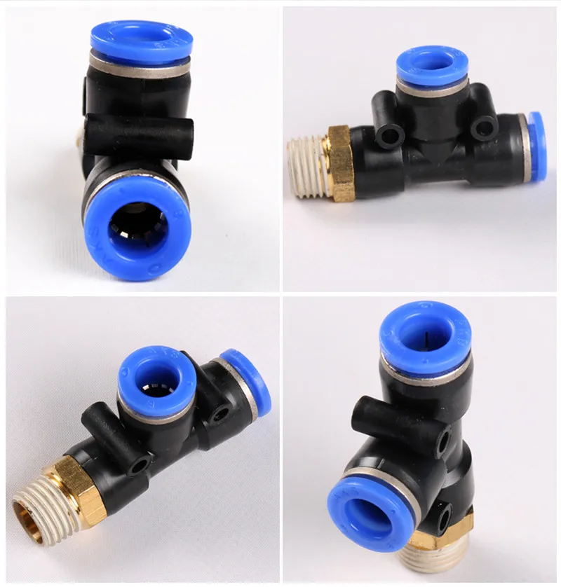 

Pneumatic quick joint fitting PD T-shape Threaded side tee PD 04 06 08H 10 12 with thread M5 01 02 03 04