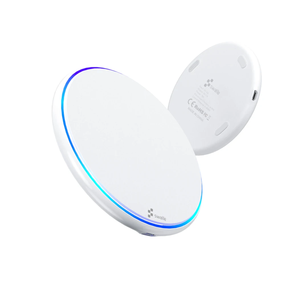 5W White Беспроводное зарядное устройство Swalle Qi для iPhone X XS Max XR 8 Plus, беспроводное зарядное устройство для iPhone samsung S9 S10+ Note 9 10 - Цвет: 5W White