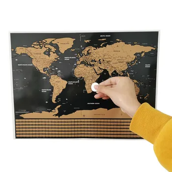 

1 Pcs World map 40*30cm Erasable map decoration wall stickers home office student teaching equipment decoration poster