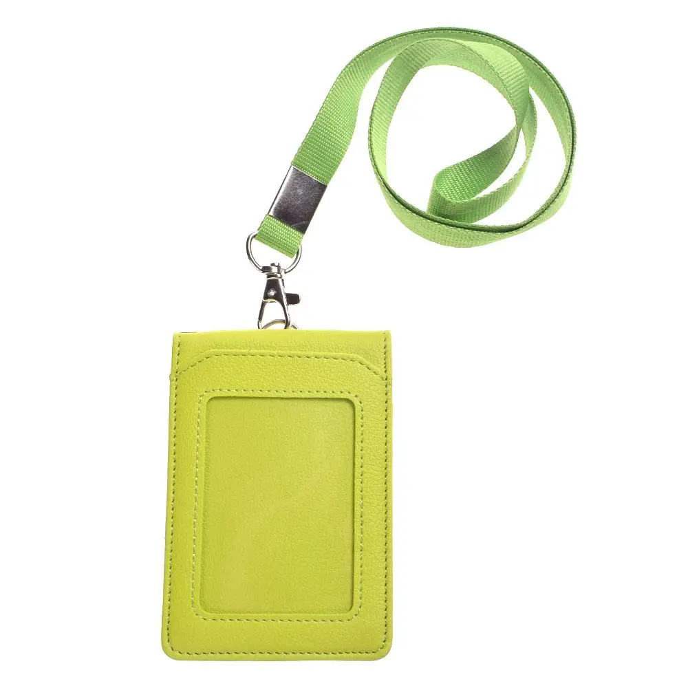 1pcs Leather Wallet Work Office ID Card Credit Card Badge Holder Lanyard Office Company Supplies Work Bus Card Holder