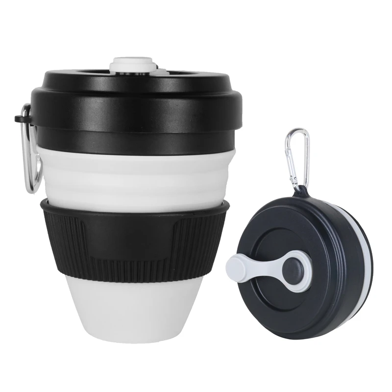 450 мл Складная силиконовая чашка кружки портативная силиконовая телескопическая Питьевая Складная Силиконовая кофейная чашка с крышками для путешествий ACEBON - Цвет: Style 2