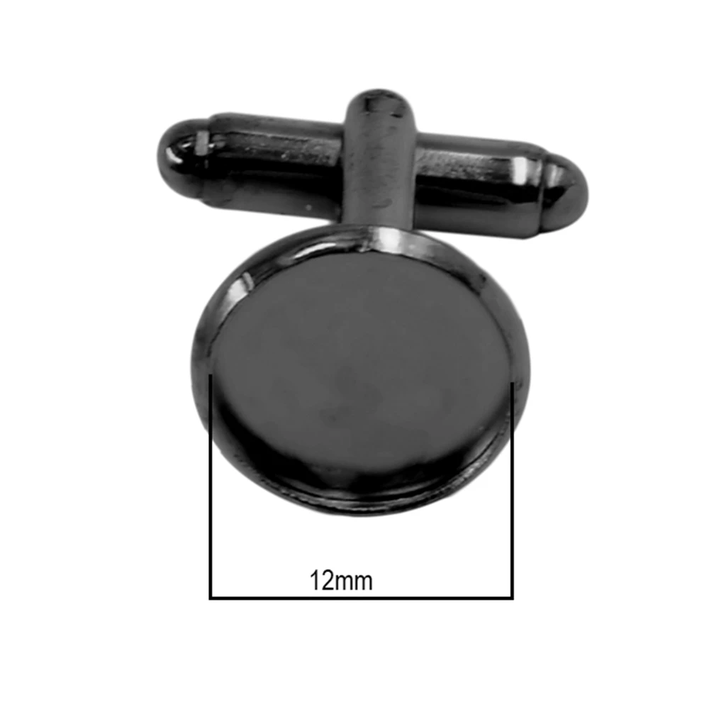 10 pcs Antiqued Bronze Black Gold 12mm Round Blank Settings Cuff Links Findings DIY Projects