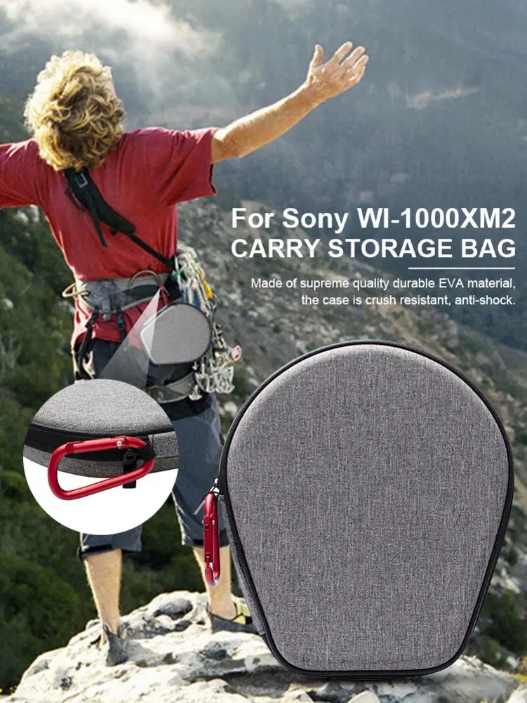 Hard Carrying Case Headphone Protective Travel Bag Wireless Headset Storage Bag for Sony WI 1000XM2