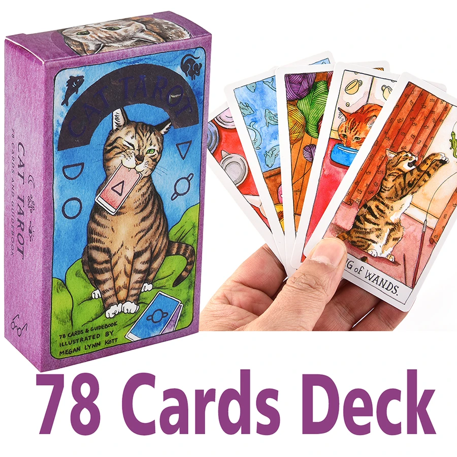 Chat Tarot 78 Cartes Avec Guide Fantaisiste Et Humoristique Tarot Deck Bas Bourrage Pour Chaton Amoureux Divination Jeu De Societe Aliexpress