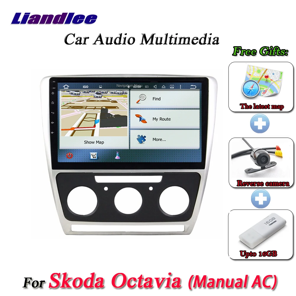 Liandlee автомобильная система Android для Skoda Octavia ручной AC 2010 ~ 2014 радио GPS Wifi навигация HD