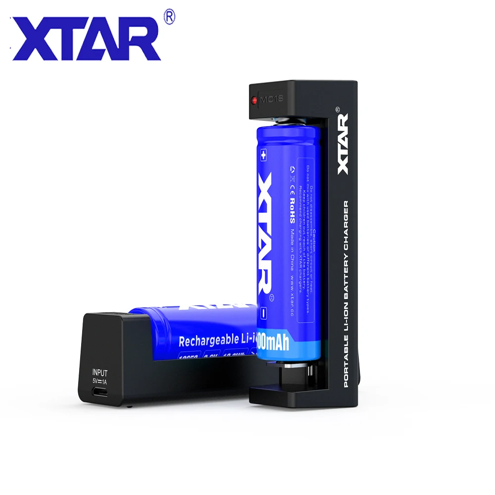 XTAR MC1S дешевле Зарядное устройство Max 1A USB для 3 6 V 7 Li Ion 10400 14500 14560 17500 18350 20700 21700 18650