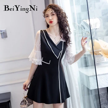 

Beiyingni 2020 Fashion Summer Dress Woman Elegant Lace Vintage Charming Gorgeous French Dresses Luxury Korean Vestidos Mujer OL