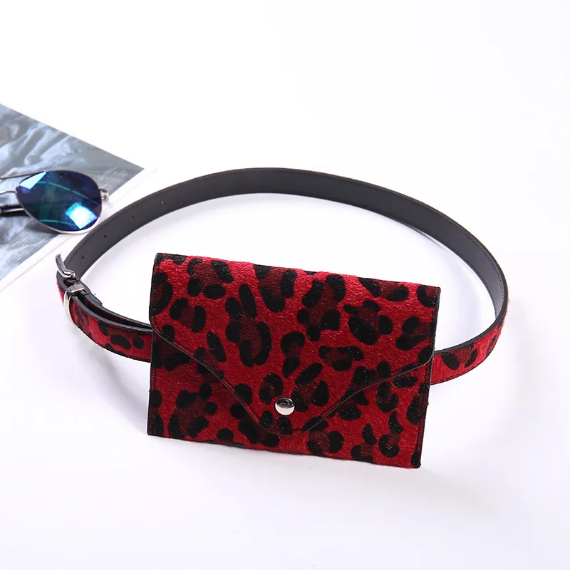 Женская леопардовая поясная сумка, праздничный кошелек на пояс для денег, дорожная сумка, чехол для телефона, набедренная сумка, маленький кошелек, мини кошелек, 18x12 см - Цвет: D
