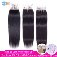 Бразильские прямые волосы hd закрытие 4x4 швейцарская шнуровка свободный/средний/три части 8 до 22 дюймов Remy человеческие волосы кружева закрытия