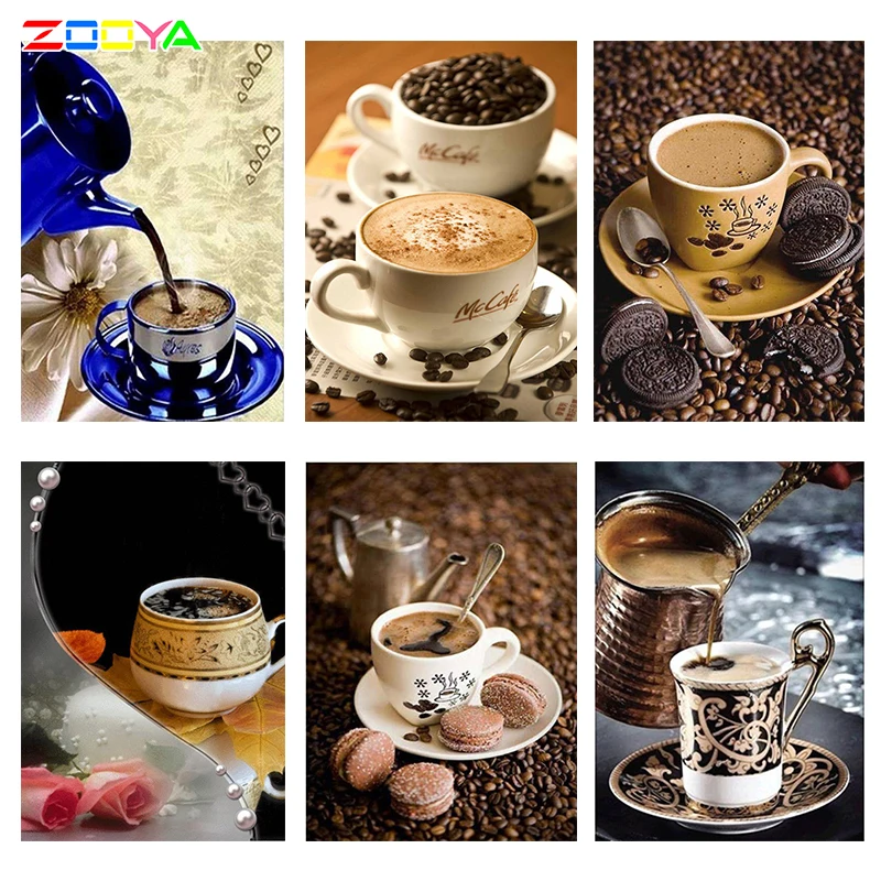 ZOOYA Алмазная картина ретро синяя кофейная чашка рукоделие DIY мозаика вышивка