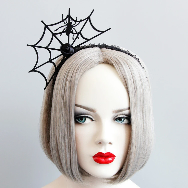 Funny Halloween Headband Devil Fork Women Spider Web Flower Hair Hoop Party Ornaments Topper New Hair Accessories 1111