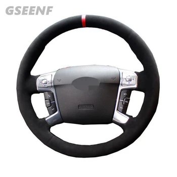 

DIY Car Steering Wheel Covers Black Hand-stitched Suede For Ford MONDEO 2007-2012 CHIA-X S-MAX 2007