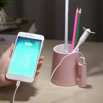 

Home Office Eyecare Adjustable Touch Holder Multifunctional Bedroom Portable USB Charging LED Light 360 Degree ABS Desk Lamp