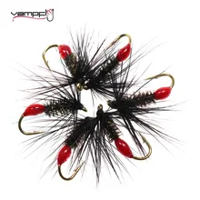

Vampfly 6PCS #12 Peacock Feather Herl Red Epoxy Butt Ant Fly Wet Nymph Fly Aritificial Insects For Trout Fishing Fly Lures
