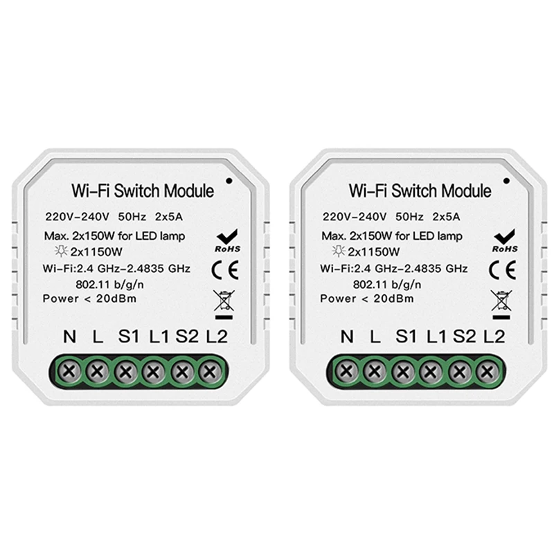 

2 Way Wifi Smart Light Switch Diy Breaker Module Smart Life/Tuya APP Remote Control,Working with Alexa Echo Google Home