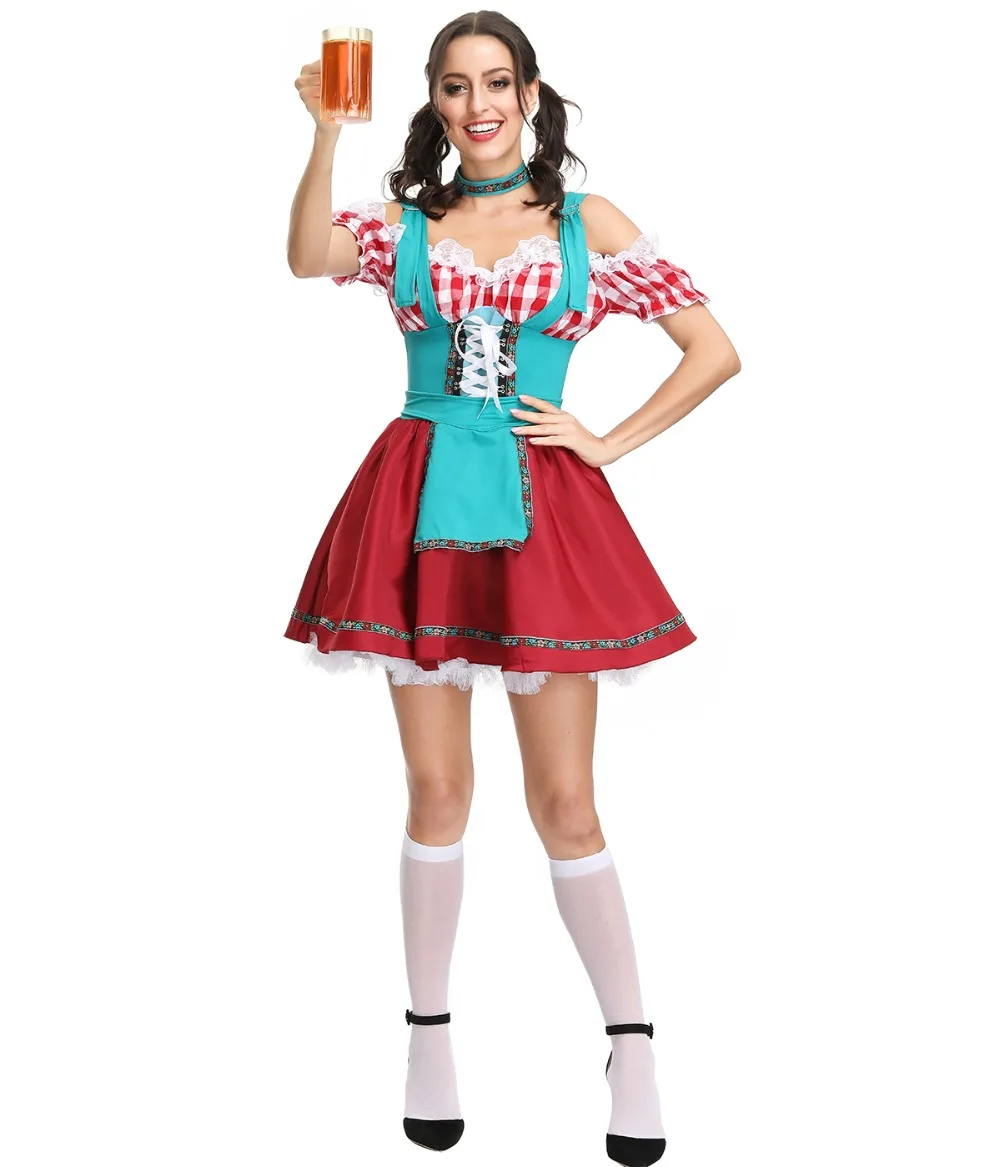 Женское сексуальное пиво oktoberfest девушка косплей костюм немецкий баварское пиво Wench Canival костюм праздничная одежда нарядное платье