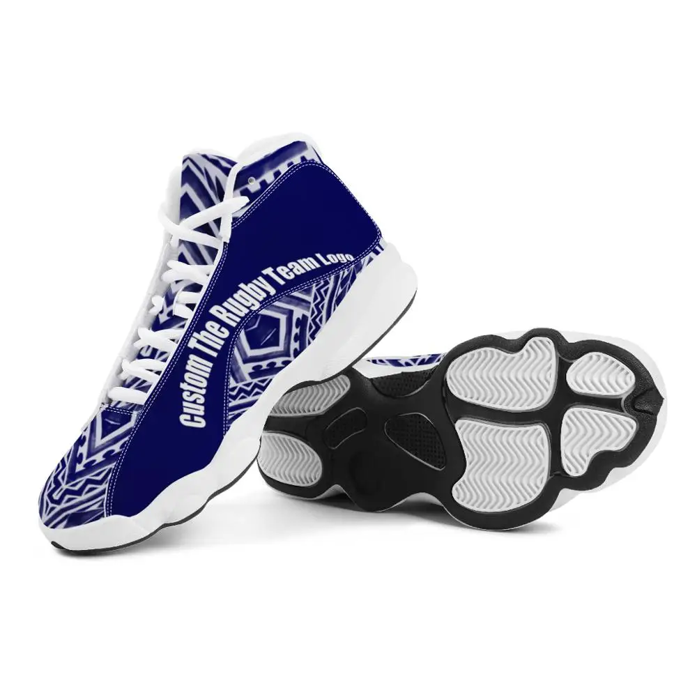 

Classical Blue Polynesian Samoan Tribe Style Sneakers Running Shoes Custom Ball Sports Team Logo Men's Basketball Sports Shoes