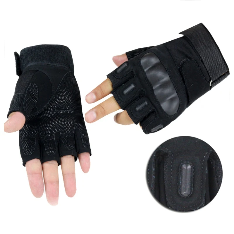 Climbing Gloves Hard Knuckle Half-finger Men's Outdoor Combat Fingerless Gloves Hunting Shooting Airsoft Paintball Cycling zw