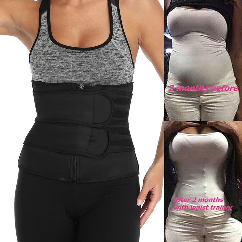 Fajas Reductoras Moldeadora Neopreno Sauna Waist Trainer Body Shaper Corset Sweat Belt Weight Loss Compression Trimmer Workout