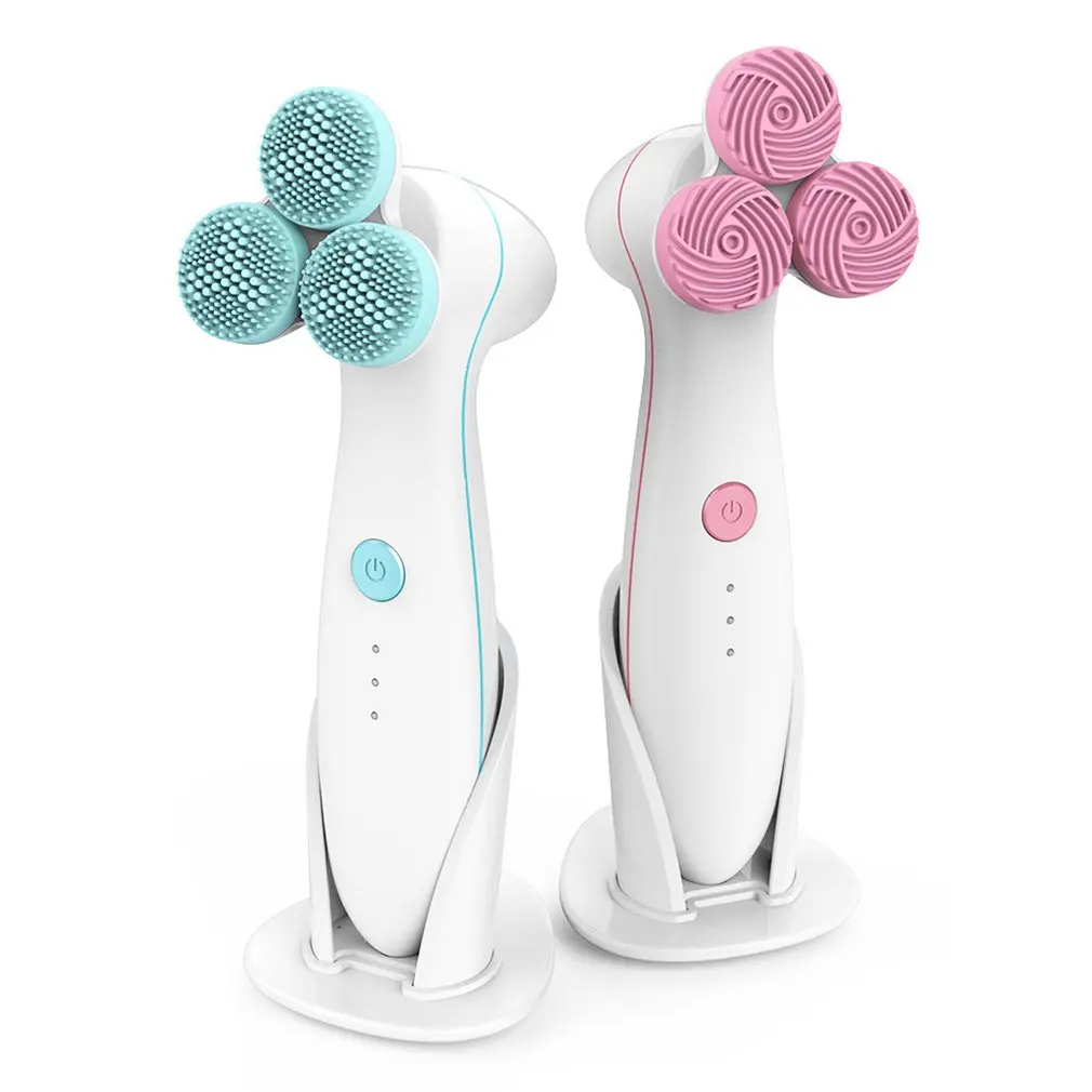 

Three-wheel Massage Silicone Facial Cleanser Household Electric Facial Cleanser Pore Cleaner Facial Brush
