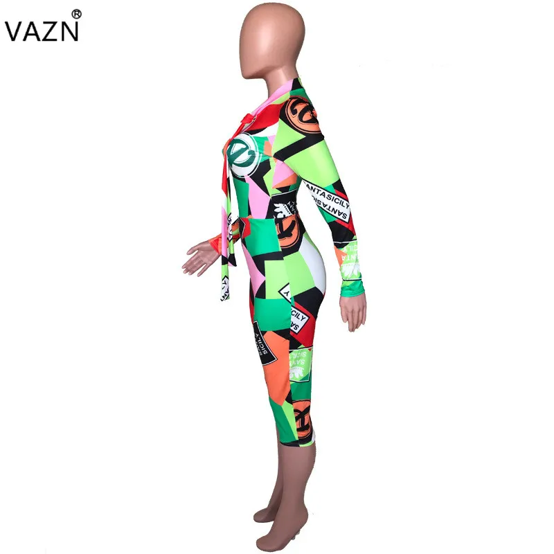 VAZN SHH8056,, новые летние повседневные Комбинезоны с длинными рукавами,, сексуальный комбинезон с v-образным вырезом, Клубные длинные штаны, элегантные комбинезоны