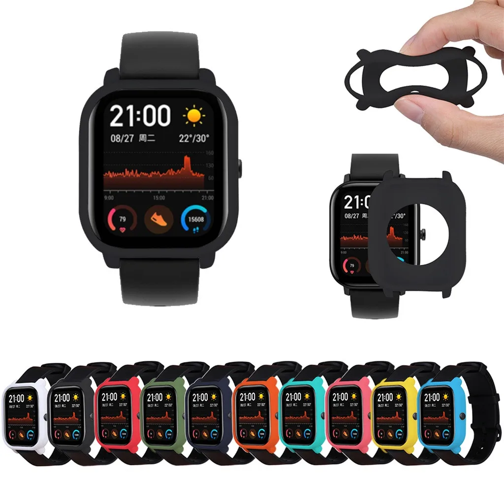 Чехол для смарт часов Xiaomi Huami Amazfit GTS ТПУ силиконовый защитный чехол рамка сменная