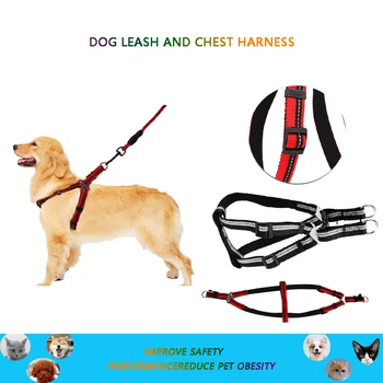 

Durable Dog Sling Pet Leash Walking The Dog At Night Reflective Walking Training Dog Chest Harness Collar Traction Rope Chain