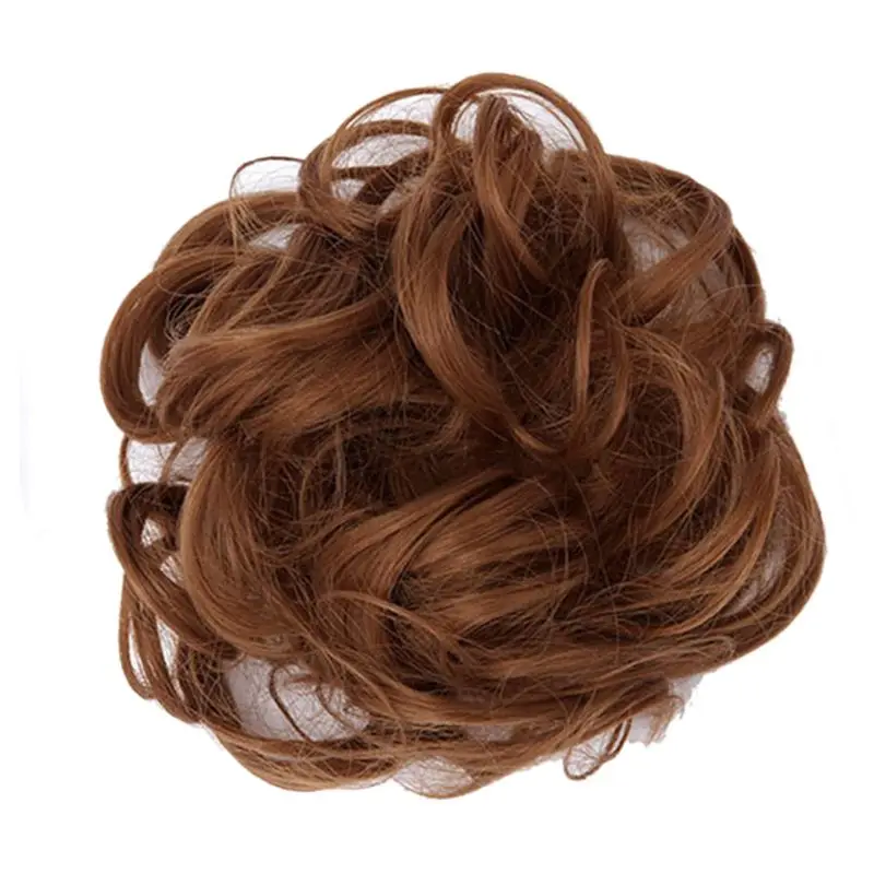 Для женщин и девушек, синтетические волосы для наращивания, пучок, Пончик, хвостик, держатель, эластичная волна, кудрявый парик, декоративные накладные волосы, обруч, резинки для волос