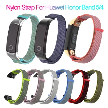 

1PC Replacement Watch Band Sport Nylon Loop Strap Watch Band Metal Fixed Watch Wristbands For Huawei Honor Band 5 4