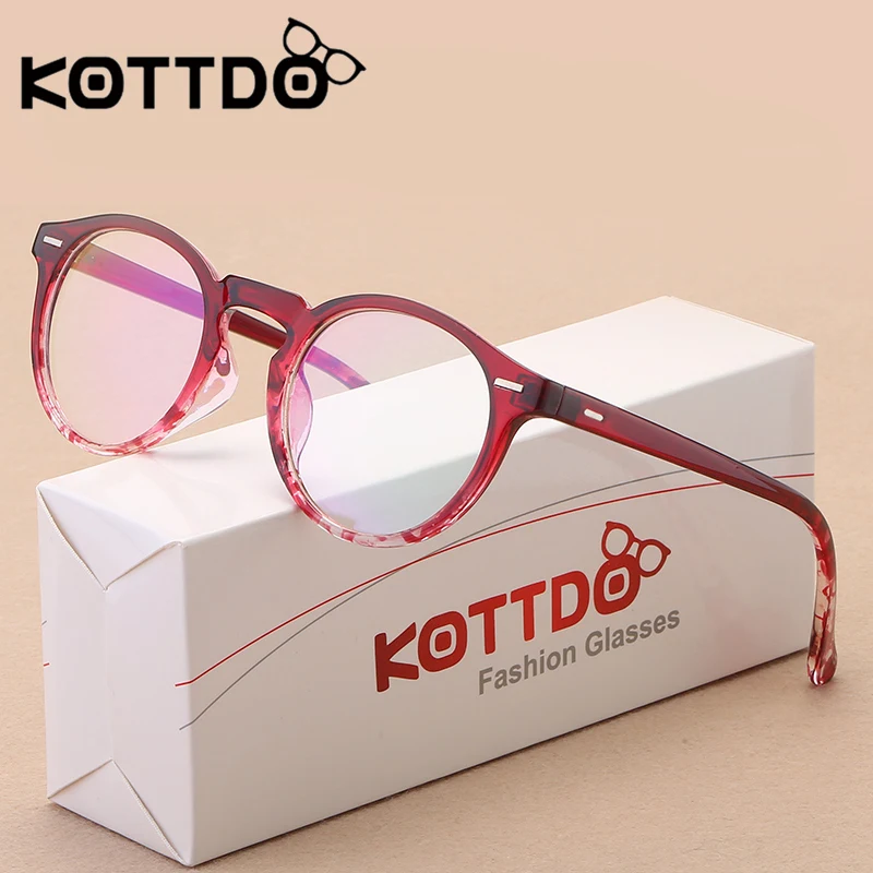 Kottdo Vintage Retro Round Eyeglasses Frame Women Prescription Clear Glasses Men Optical Eye Frame Eyewear Glasses Oculos eyeglasses frames eyeglass frames optical glasses