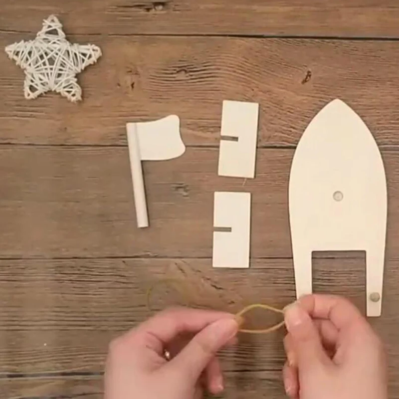 DIY Wooden Sailboat Toys Creative Painted White Models Children's Coloring Handmade Material Package Kindergarten