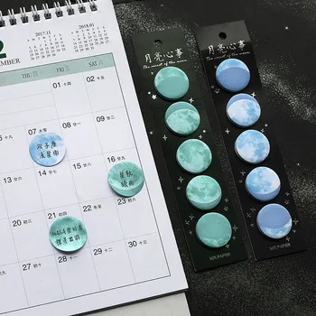 

Moon & Planet Sticky Notes Memo Pad Diary Stationary Flakes Scrapbooking Decorative Cute Forest Sky N Times Sticky Paper