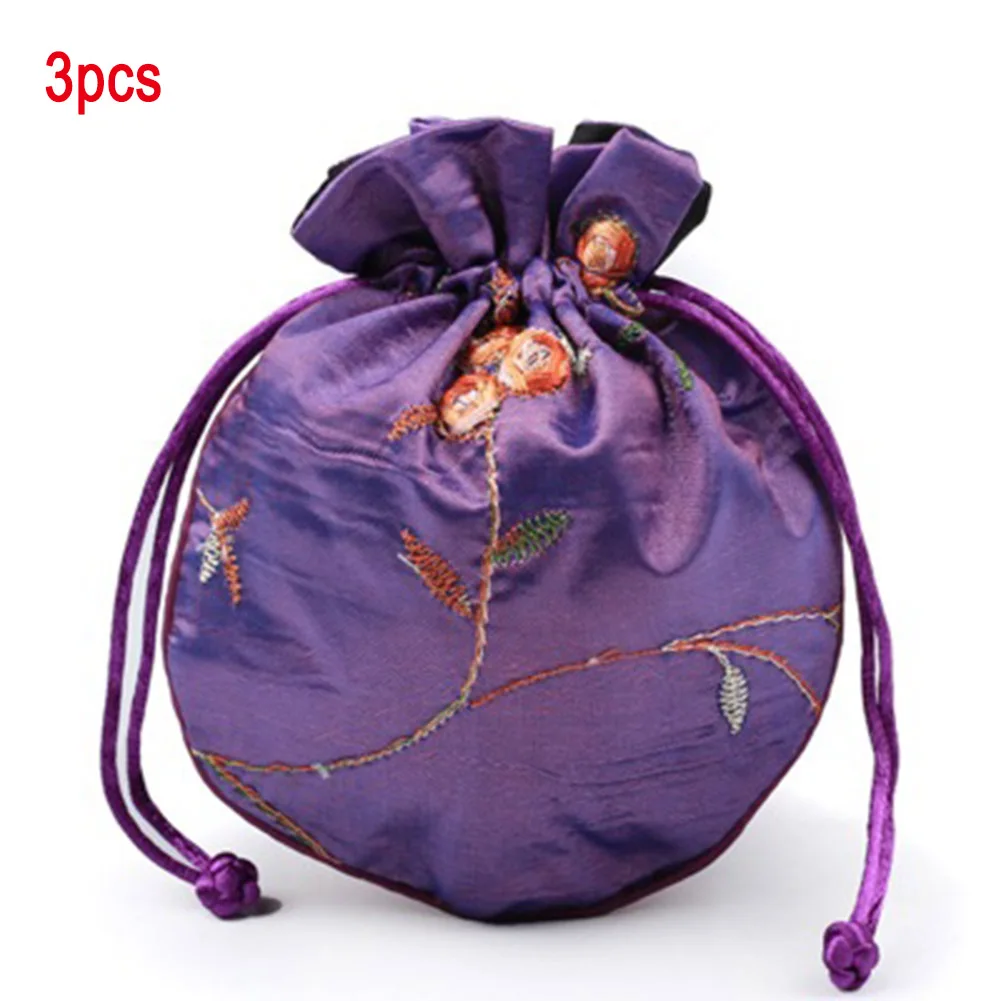 3 шт./компл. парча мешочек для ювелирных изделий с чехлом UV FLD CPL шнурок Подарочный кошелек для монет Сумки C55 - Цвет: dark purple