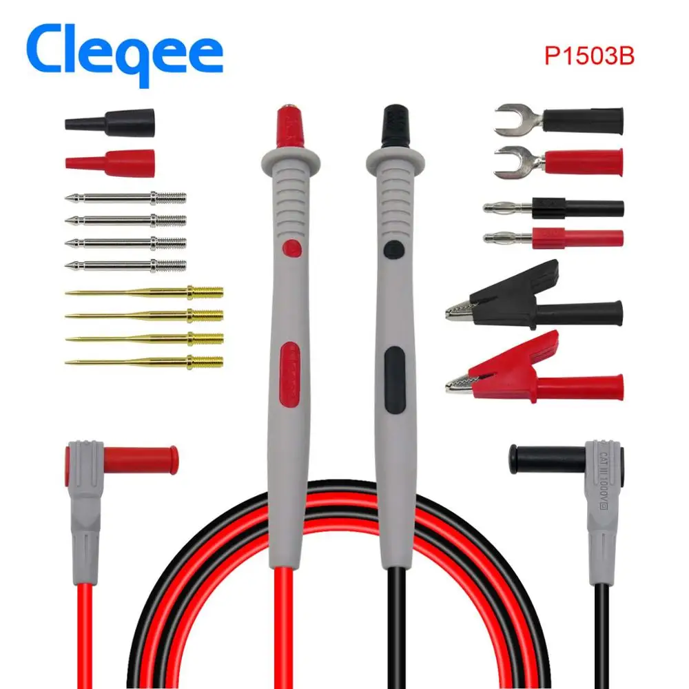 Cleqee P1503/B/D/E сменные иглы тестовые комплекты проводов датчики для мультиметра для цифрового мультиметра кабель щупа провода советы - Цвет: P1503B